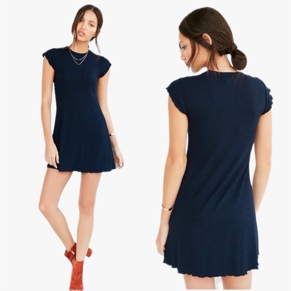 Urban Outfitters Dresses & Skirts - Urban Outfitters BDG Navy Blue Camper Pocket Ribbed Dress Women’s Size XS